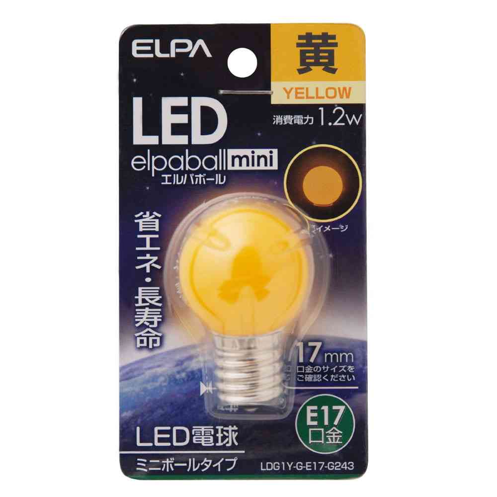 エルパ ELPA LED装飾電球 G30形 長寿命 省エネ E17 LDG1Y-G-E17-G243