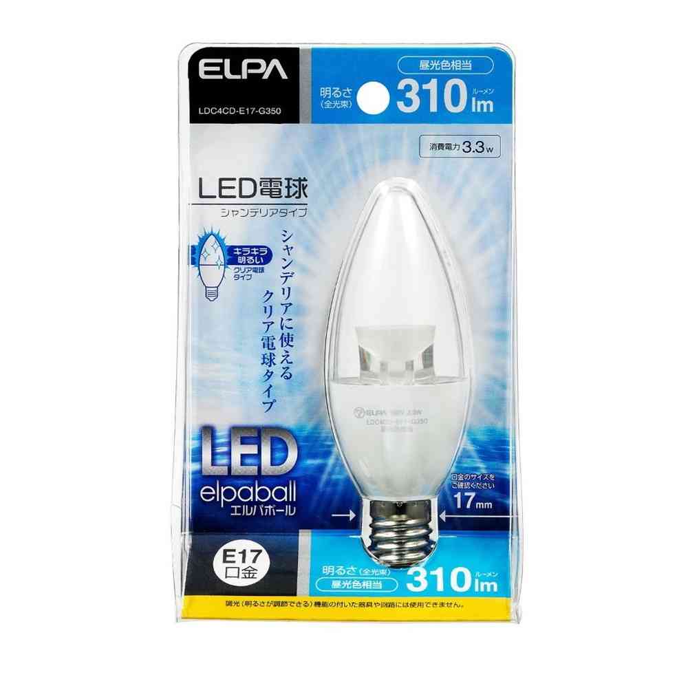 エルパ ELPA LED電球 シャンデリア球形 長寿命 E17 LDC4CD-E17-G350