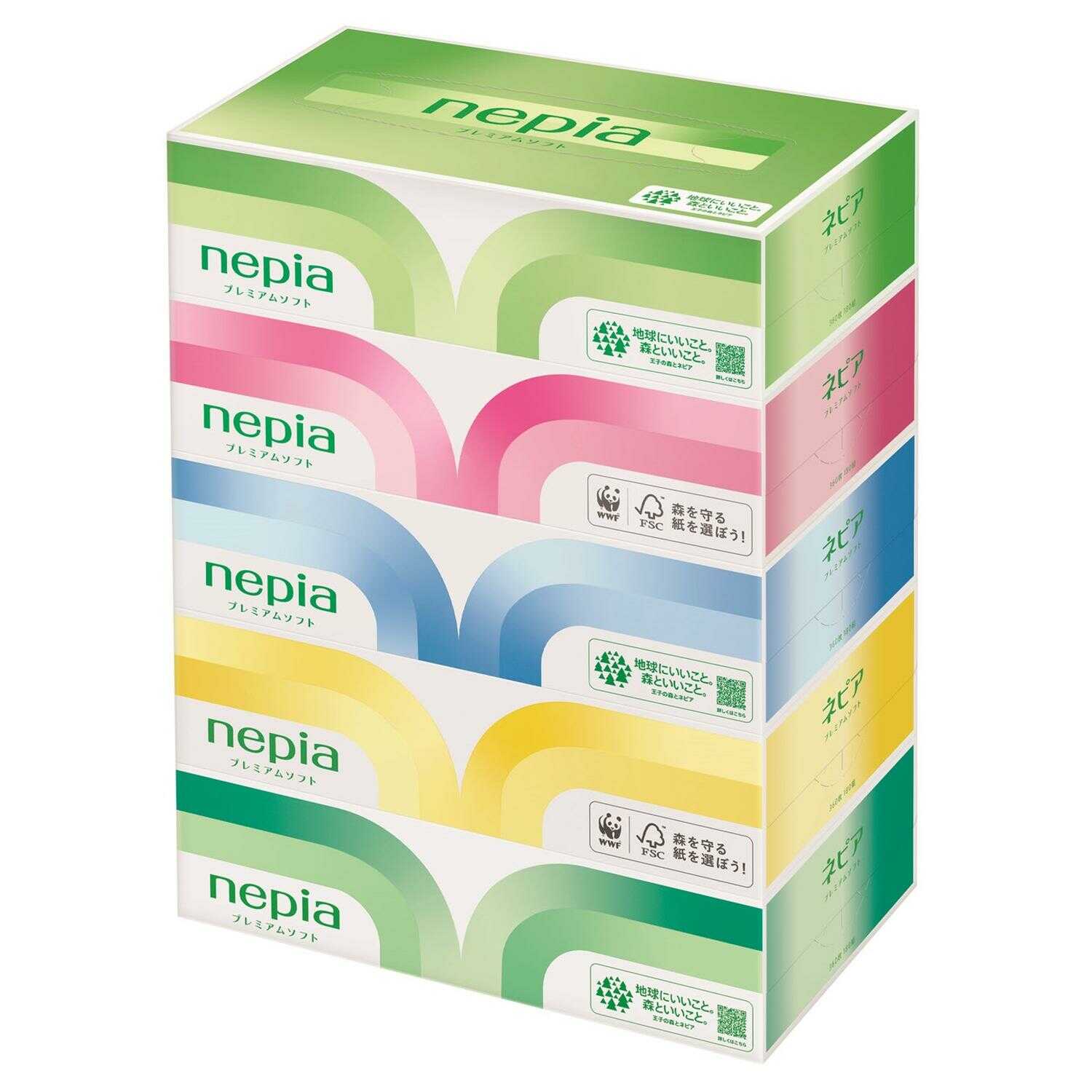 ネピア プレミアムソフトティシュ 360枚（180組） 5個パック【12個セット】