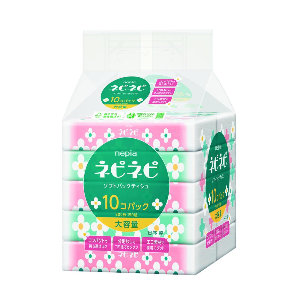 王子ネピア ネピアネピネピソフトパックティシュ 150組10コパック   [12個セット]