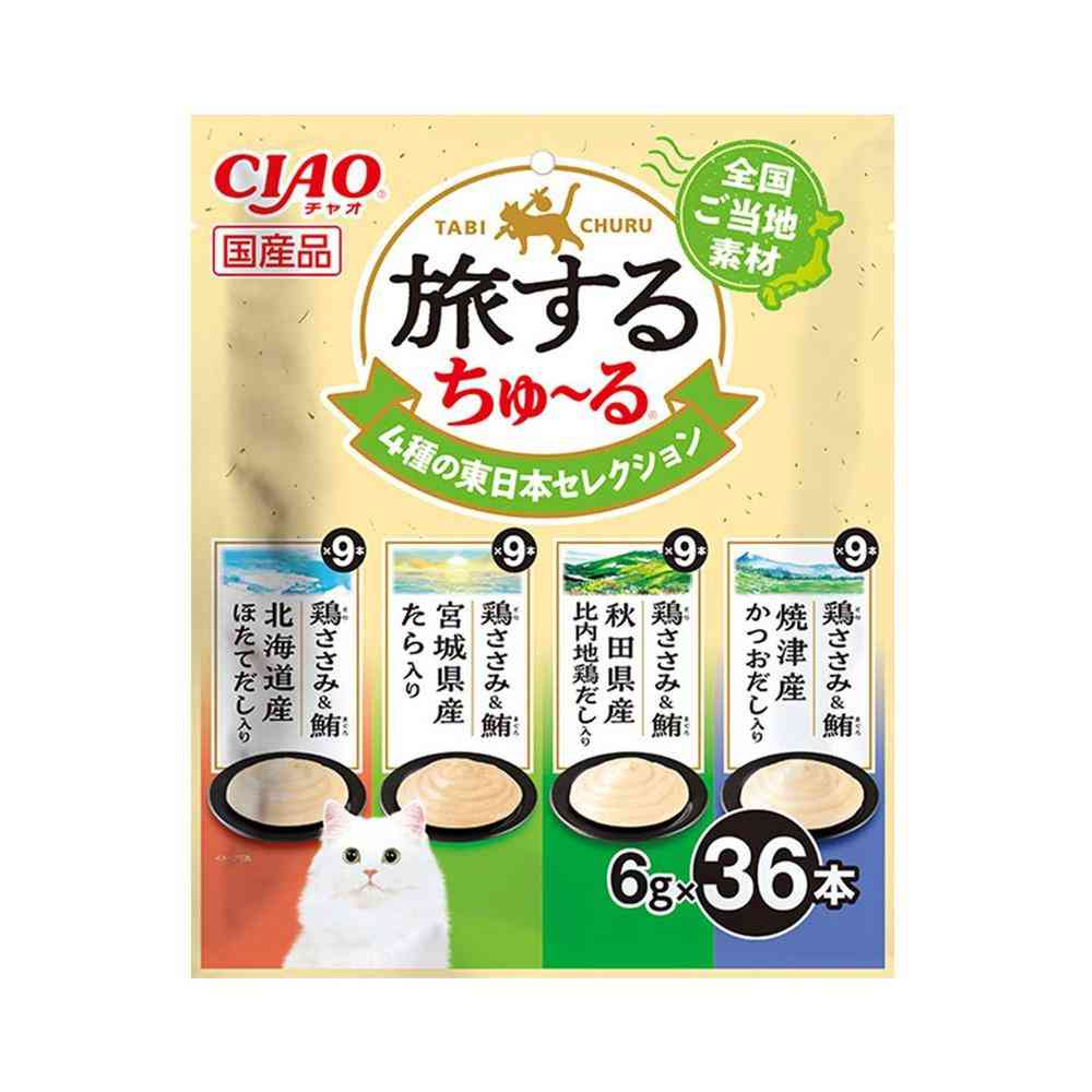 いなばペットフード CIAO 旅するちゅ～る ４種の東日本セレクション 6g×36本   [3個セット]