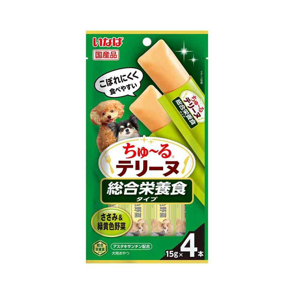 いなば ペットフード ちゅ～るテリーヌ 総合栄養食タイプ ささみ＆緑黄色野菜 15g×4本