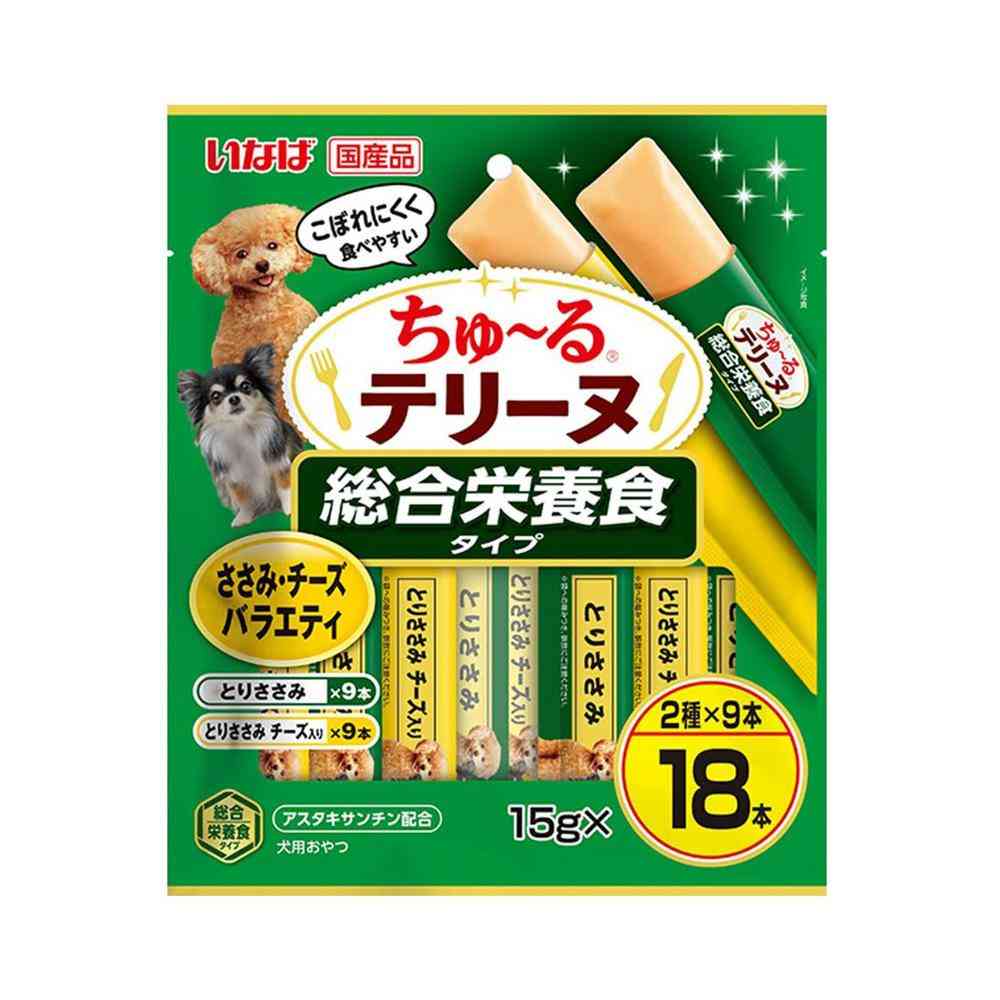 いなばペットフード ちゅ～るテリーヌ　総合栄養食タイプ ささみ・チーズバラエティ 15g×18本   [3個セット]