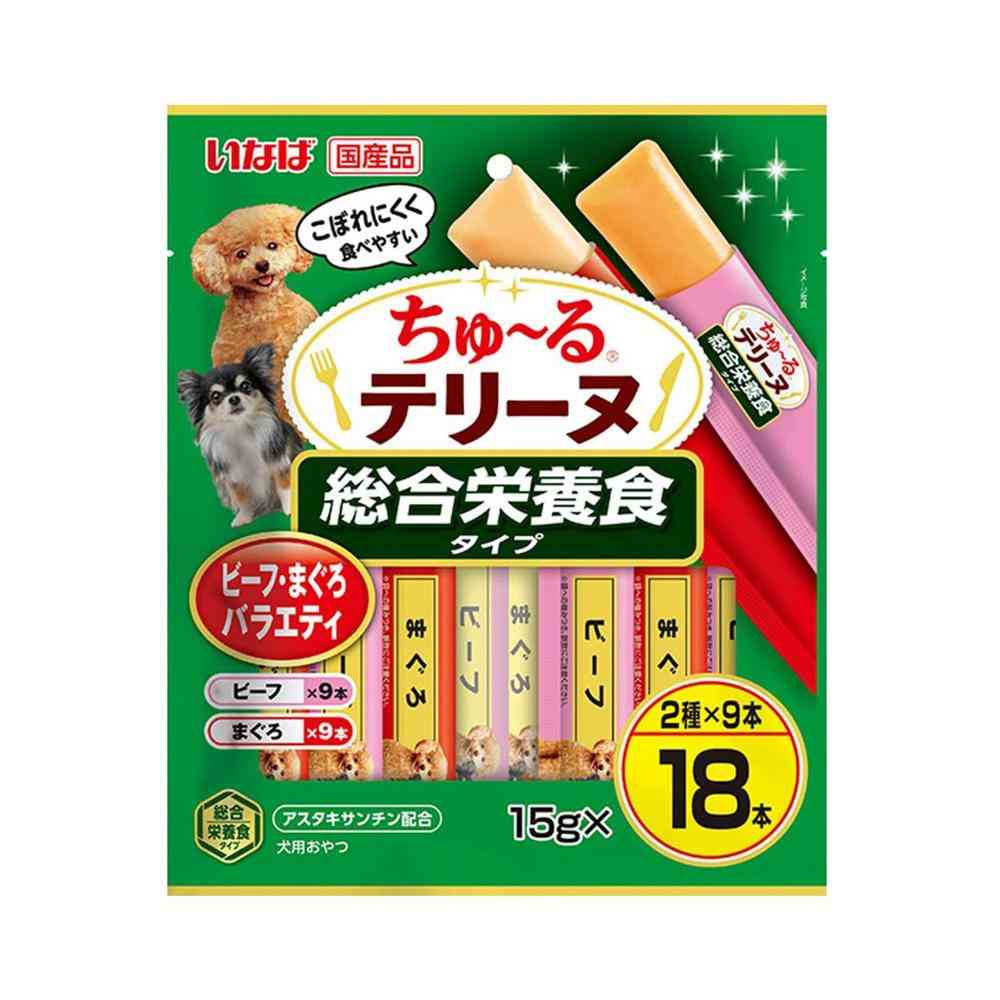 いなばペットフード ちゅ～るテリーヌ　総合栄養食タイプ ビーフ・まぐろバラエティ 15g×18本   [3個セット]