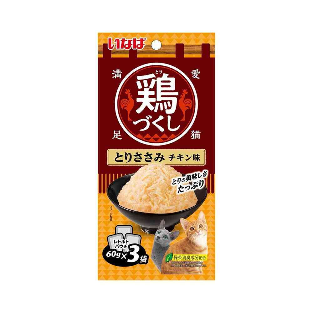 いなば ペットフード 鶏づくし パウチ とりささみ チキン味 60g×3袋