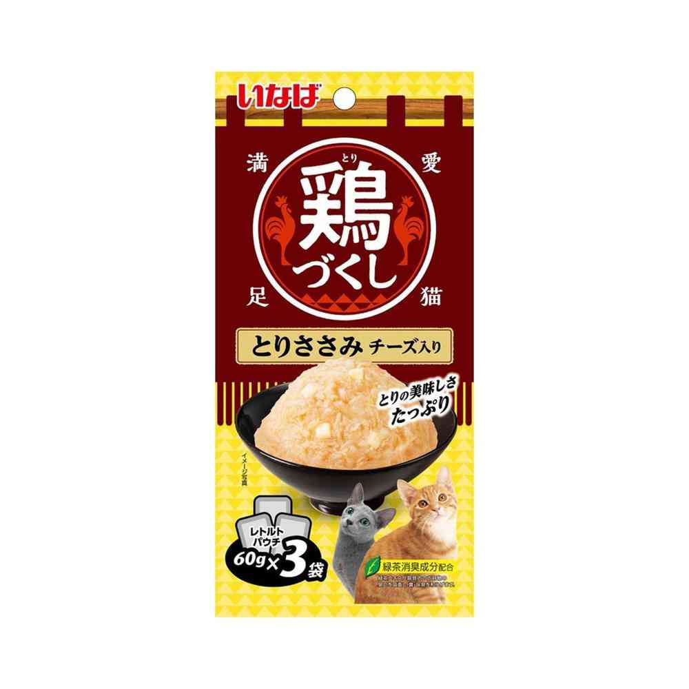 いなば ペットフード 鶏づくし パウチ とりささみ チーズ入り 60g×3袋