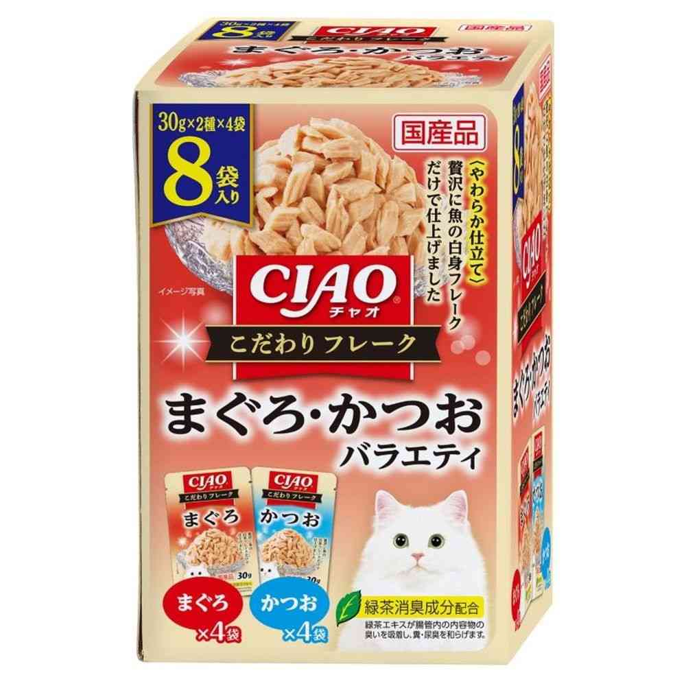 いなばペットフード CIAOこだわり フレーク まぐろ・かつおバラエティ 30g×8袋   [12個セット]