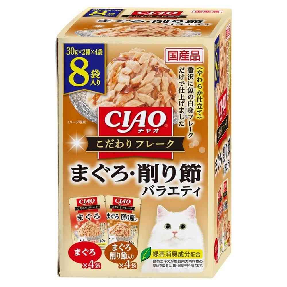 いなばペットフード CIAOこだわり フレーク まぐろ・削り節バラエティ 30g×8袋   [12個セット]