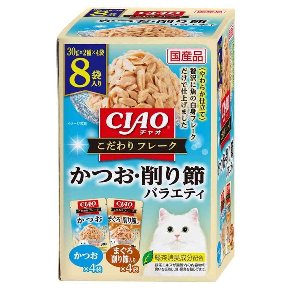 いなばペットフード CIAOこだわり フレーク かつお・削り節バラエティ 30g×8袋   [12個セット]