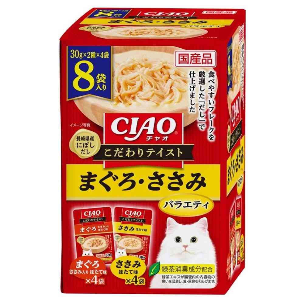 いなばペットフード CIAOこだわり テイスト まぐろ・ささみバラエティ 30g×8袋   [12個セット]