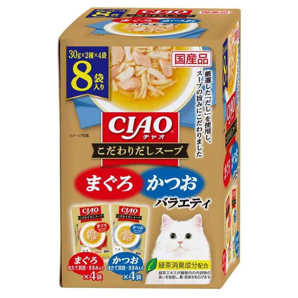 いなばペットフード CIAOこだわり だしスープ まぐろ・かつおバラエティ 30g×8袋   [12個セット]