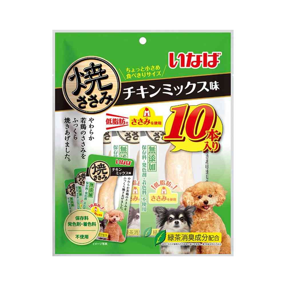 いなばペットフード 焼ささみ チキンミックス味 10本   [3個セット]