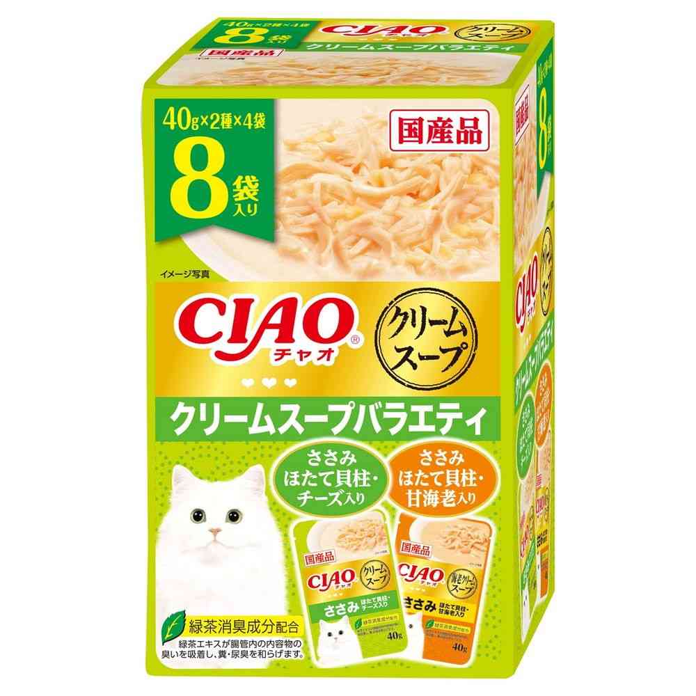 いなばペットフード CIAO だしスープ パウチ クリームスープバラエティ 40g×8袋   [12個セット]