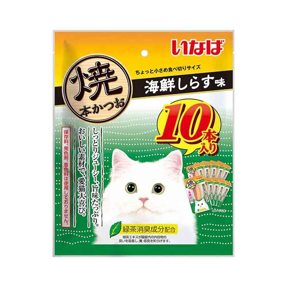 いなばペットフード 焼本かつお 海鮮しらす味 10本