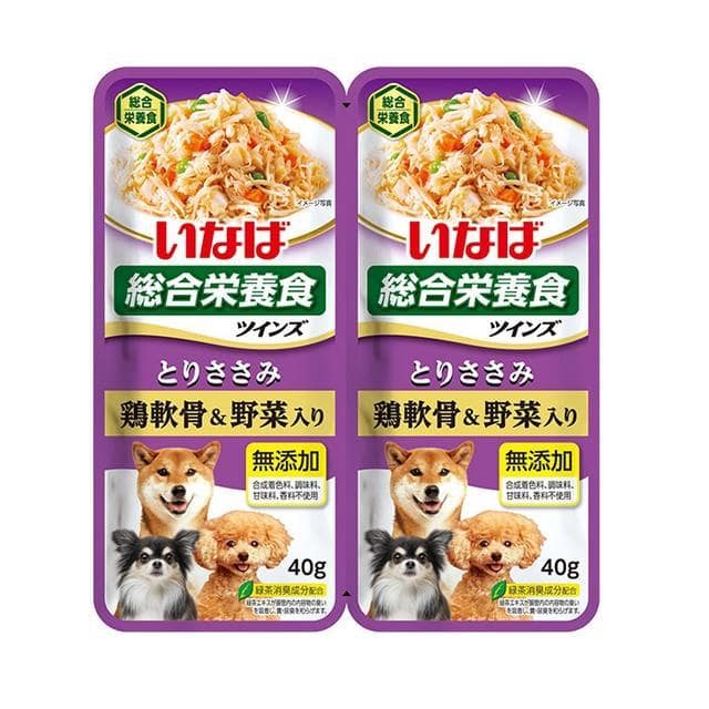 いなば ツインズ とりささみ 鶏軟骨＆野菜入り 40g×2個 【12個セット】
