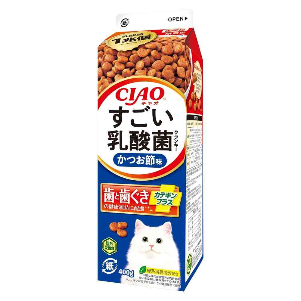 いなばペットフード すごい乳酸菌 クランキー牛乳パック かつお節味 400g   [3個セット]