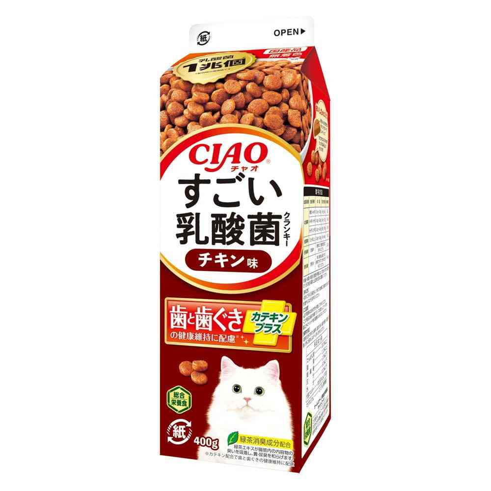いなばペットフード すごい乳酸菌 クランキー牛乳パック チキン味 400g   [3個セット]