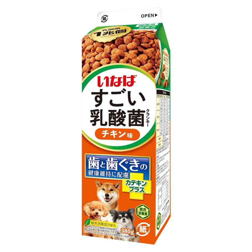 いなばペットフード すごい乳酸菌 クランキー牛乳パック チキン味 380g