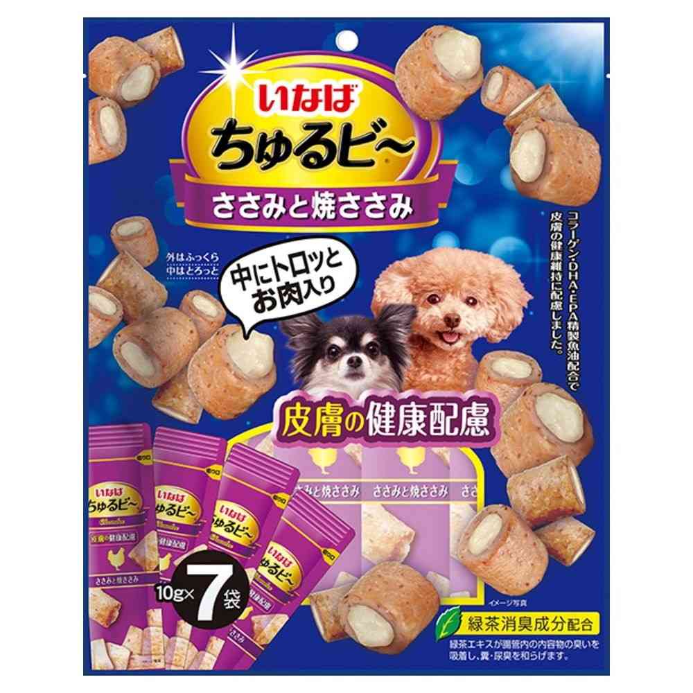 いなばペットフード いなば ちゅるビ～ ささみと焼ささみ 皮膚の健康配慮 10g×7袋   [4個セット]