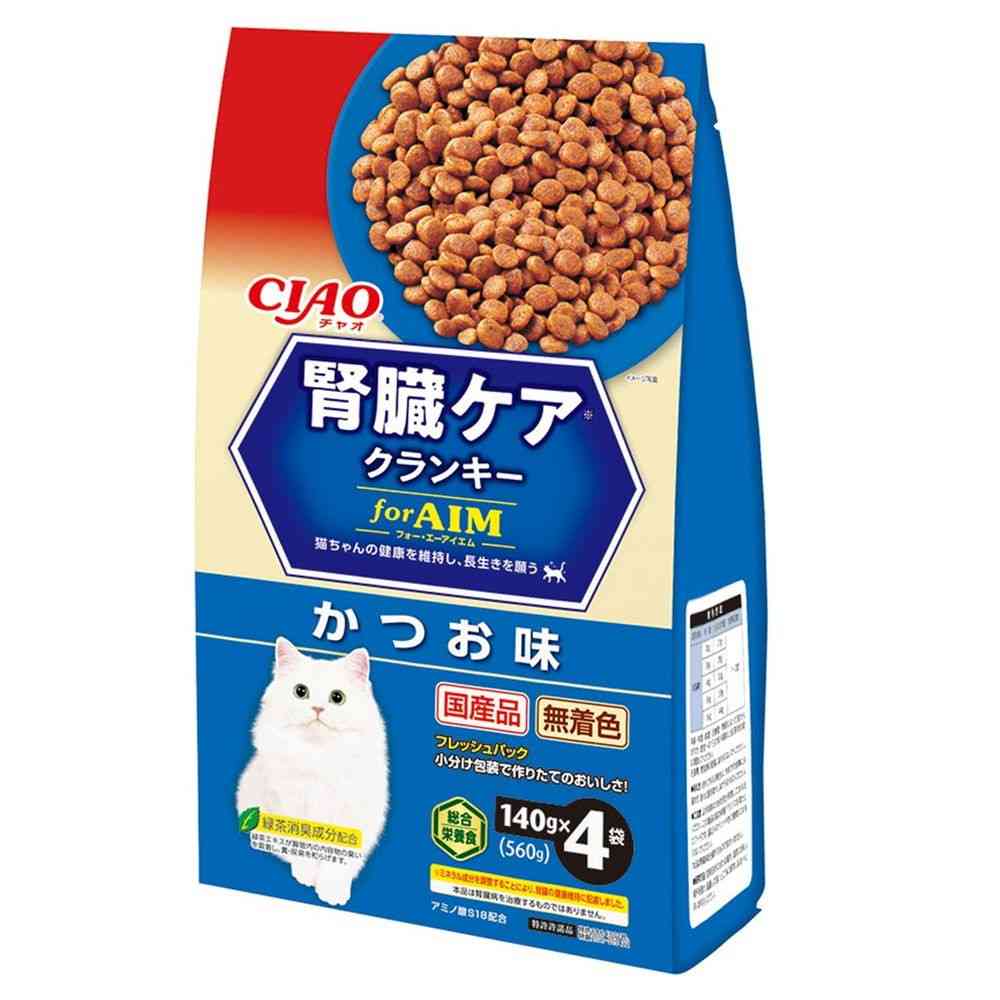 いなばペットフード CIAO腎臓ケアクランキー かつお味 140g×4袋   [3個セット]