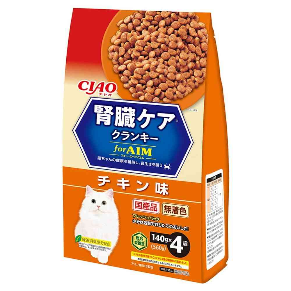 いなばペットフード CIAO腎臓ケアクランキー チキン味 140g×4袋   [3個セット]