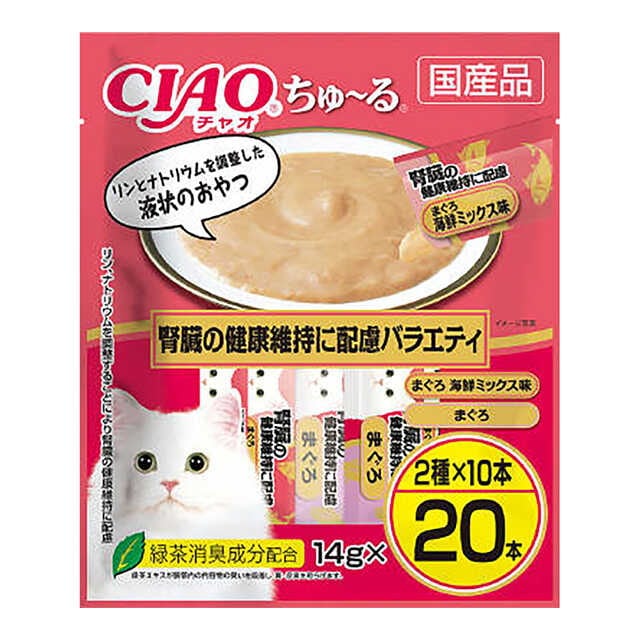 ちゅ～る20本幅狭腎臓の健康バラエティ 14g×20本