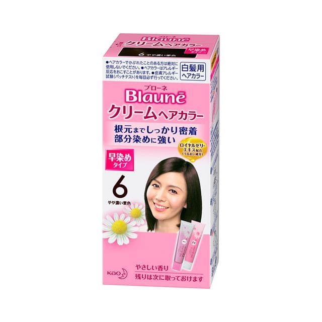 【医薬部外品】花王 ブローネ クリームヘアカラー 早染めタイプ 6 やや濃い栗色【3個セット】