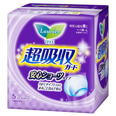 花王 ロリエ 朝までブロック 安心ショーツ 5コ入【3個セット】