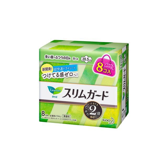 花王 ロリエ スリムガード 多い昼～ふつうの日用 羽つき ミニパック 8個入