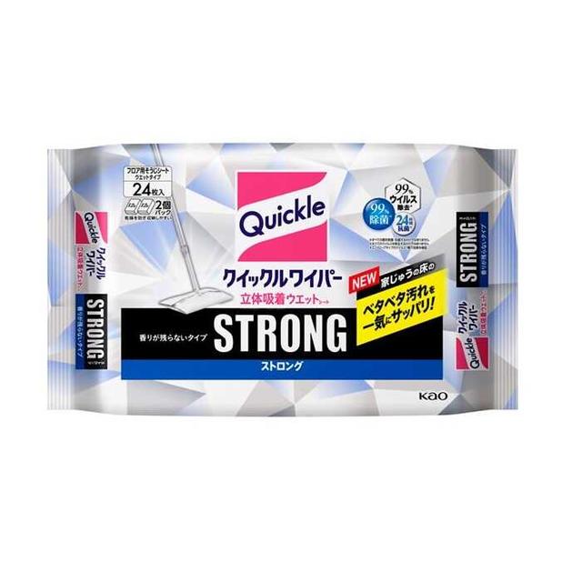 花王 クイックルワイパー 立体吸着ウエットシート ストロング  24枚