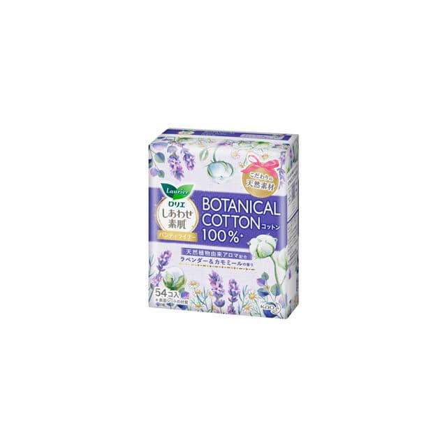 花王 ロリエ しあわせ素肌 パンティライナー ボタニカルコットン100％ ラベンダー＆カモミールの香り 54個入