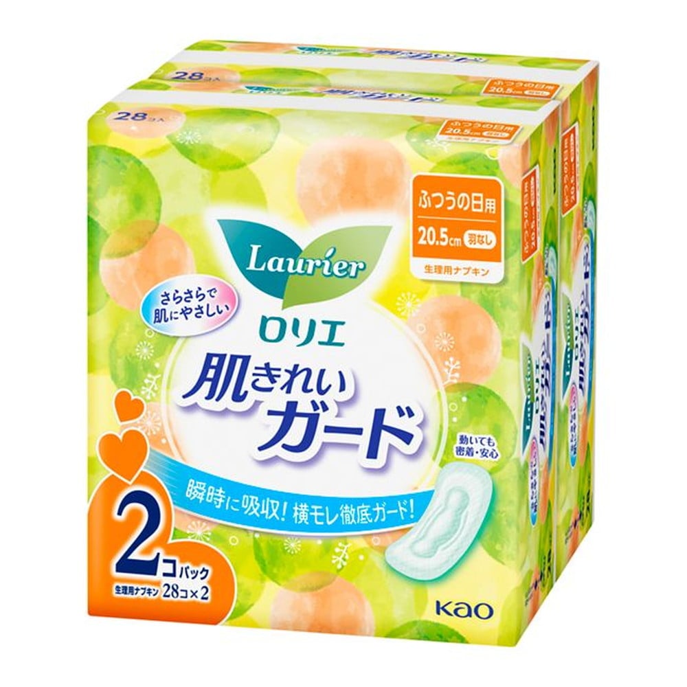 花王 ロリエ 肌きれいガード 昼用 羽なし 28個×2パック