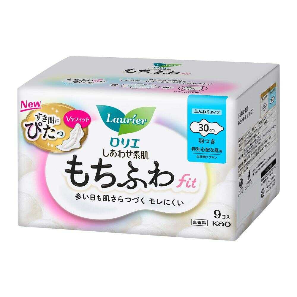 花王 ロリエしあわせ素肌もちふわfit心配な昼用羽付 9個   【18個セット】