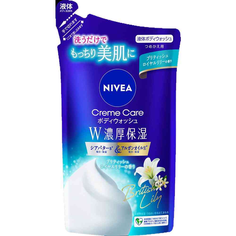 花王 ニベア クリームケアボディウォッシュ W濃厚保湿 ブリティッシュロイヤルリリーの香り つめかえ用 340ml