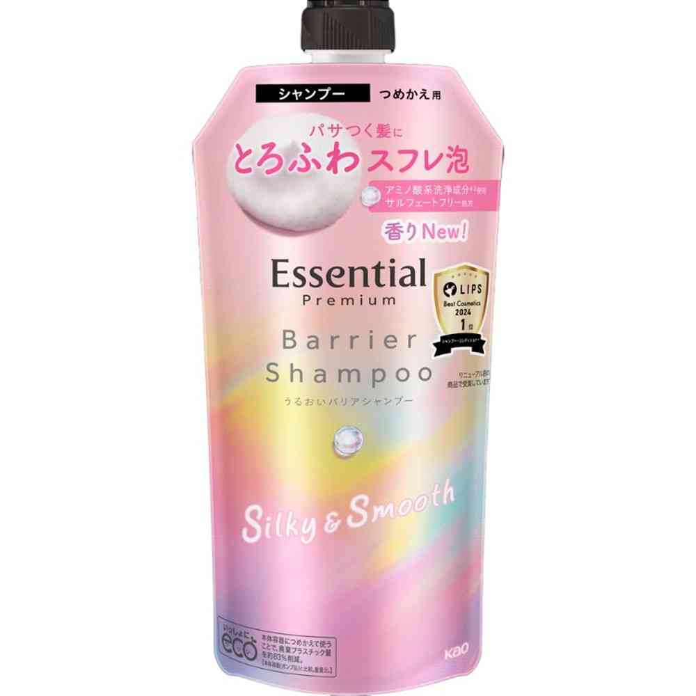 花王 エッセンシャル プレミアム うるおいバリアシャンプー シルキー＆スムース つめかえ用 340ml