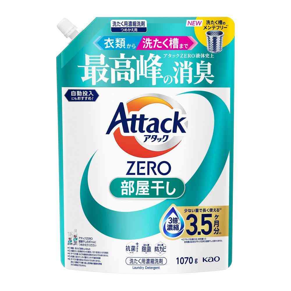 花王 アタック ZERO 部屋干し つめかえ 1070g   [9個セット]