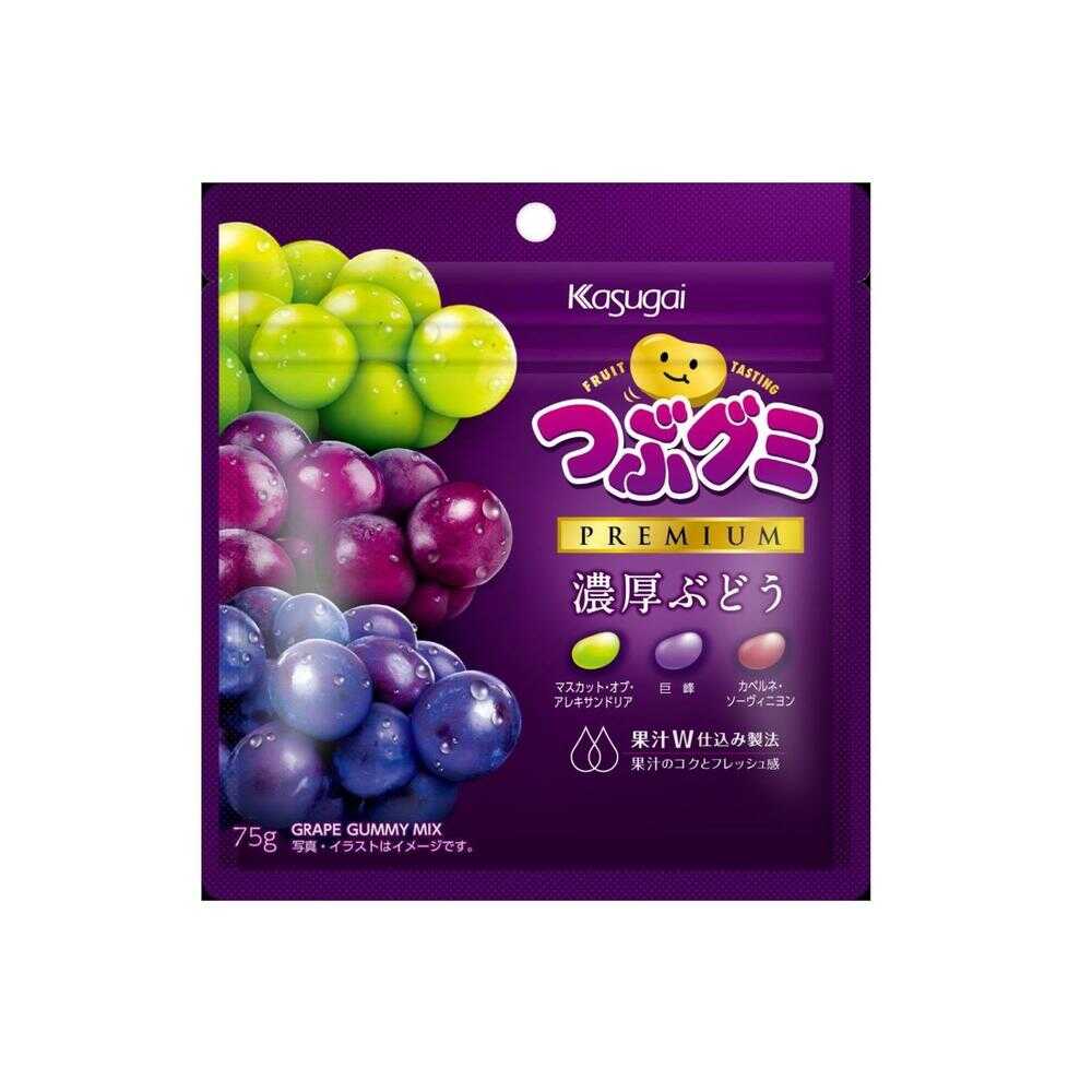 ◆春日井 つぶグミPREMIUM濃厚ぶどう 75g   [10個セット]