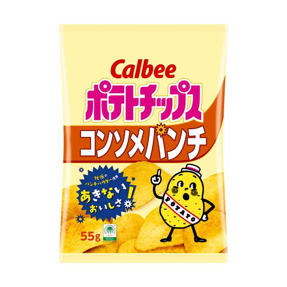 ◆カルビー ポテトチップスコンソメパンチ 55g [16個セット]