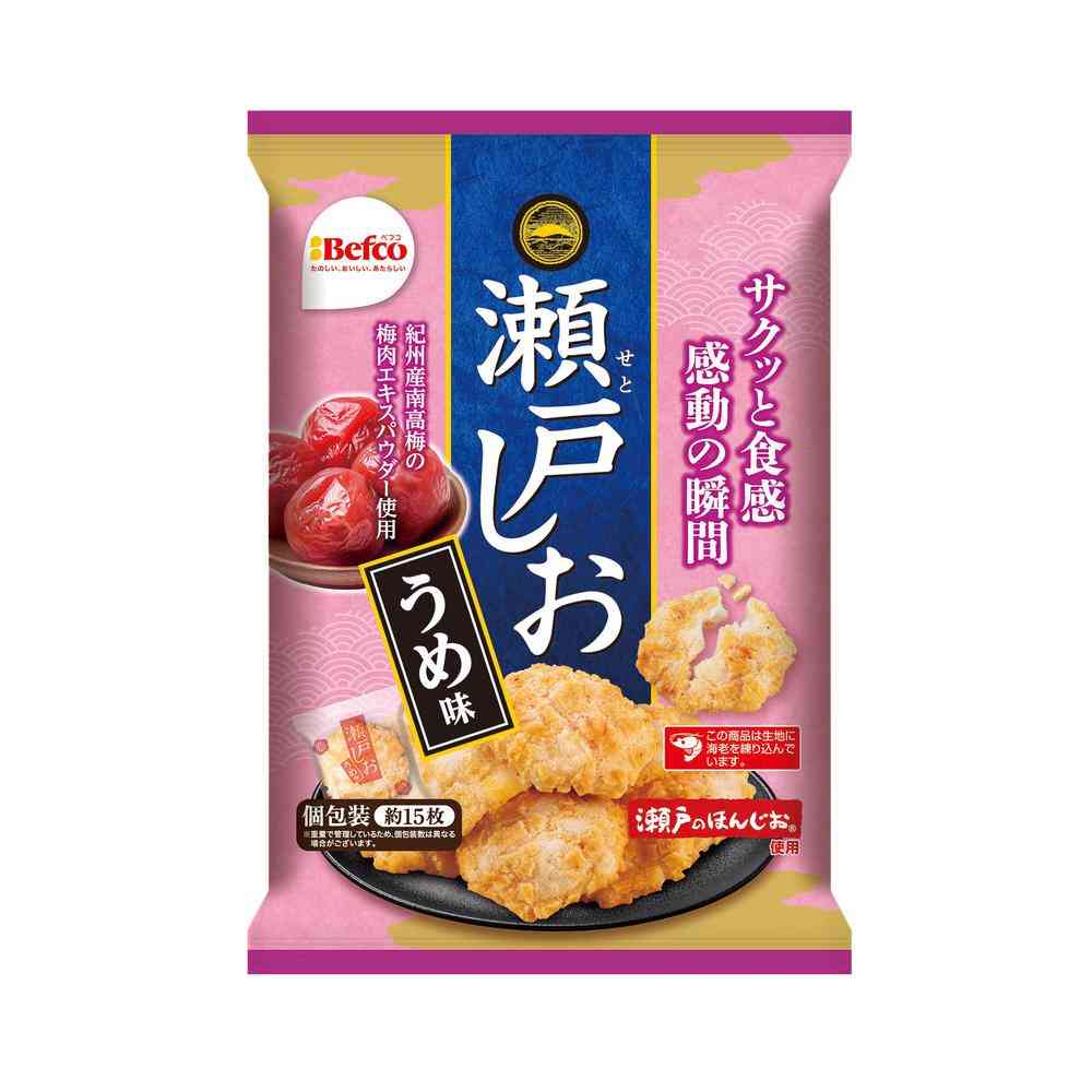 ◆栗山米菓 瀬戸しお うめ味 71g   [12個セット]