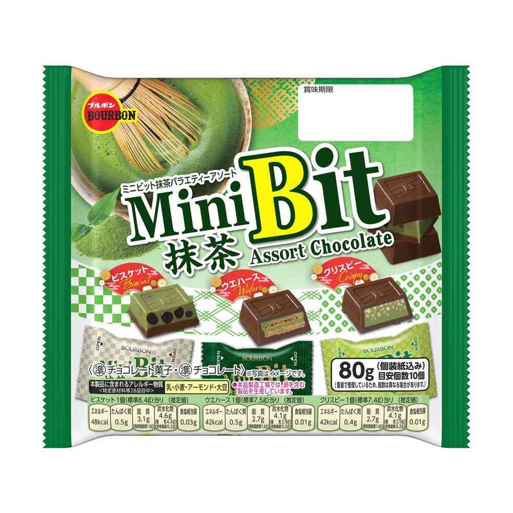 ◆【クール便】ブルボン ミニビット 抹茶バラエティーアソート 80g   [12個セット]