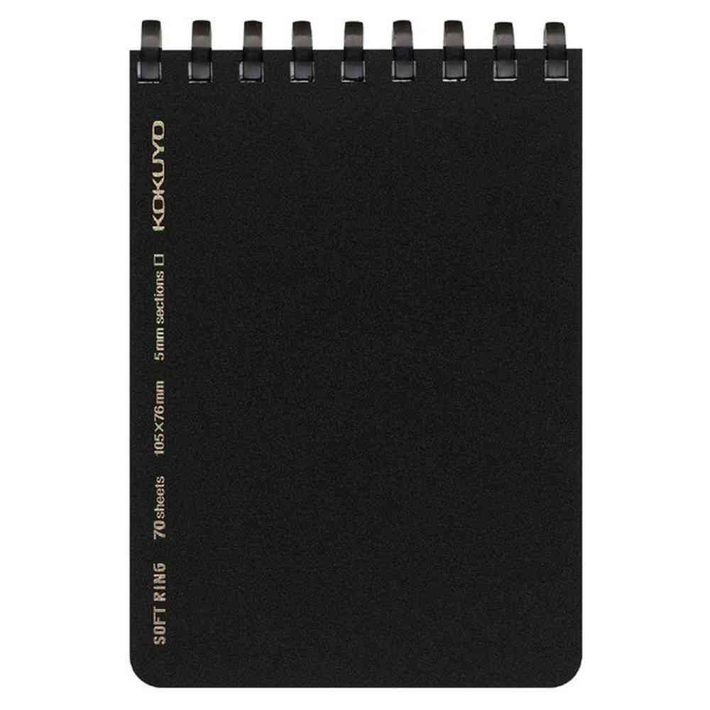 コクヨ ソフトリング 方眼罫 A7 黒 1冊