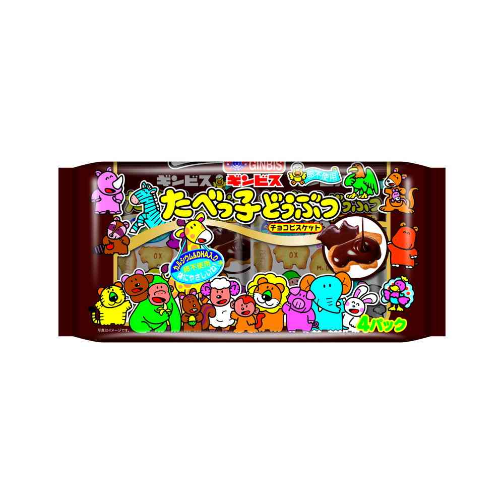 ◆ギンビス たべっ子どうぶつ チョコ ビスケット 4P 108g [12個セット]