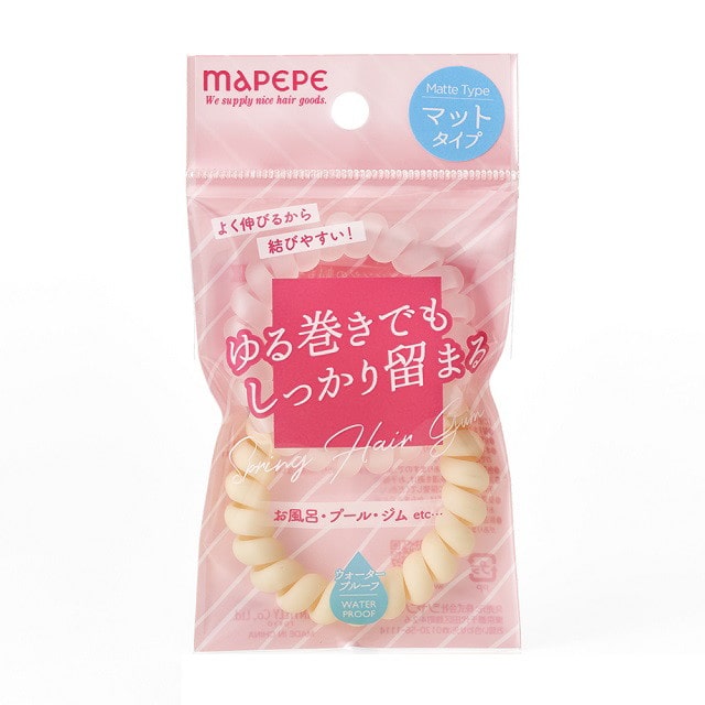 マペペ スプリングヘアゴム マットホワイト 2P