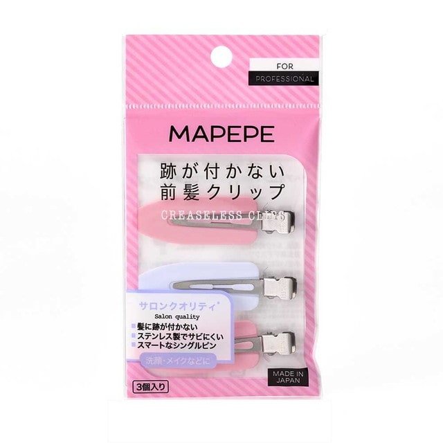マペペ 跡が付かない前髪クリップ PK＆WH 3個