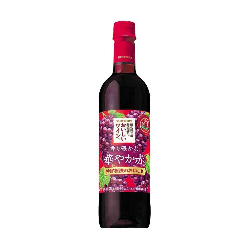 サントリー 酸化防止剤無添加のおいしいワイン。赤 ペット720ml【12個セット】