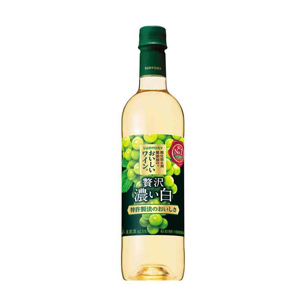 サントリー 酸化防止剤無添加のおいしいワイン。濃い白 ペット720ml【12個セット】