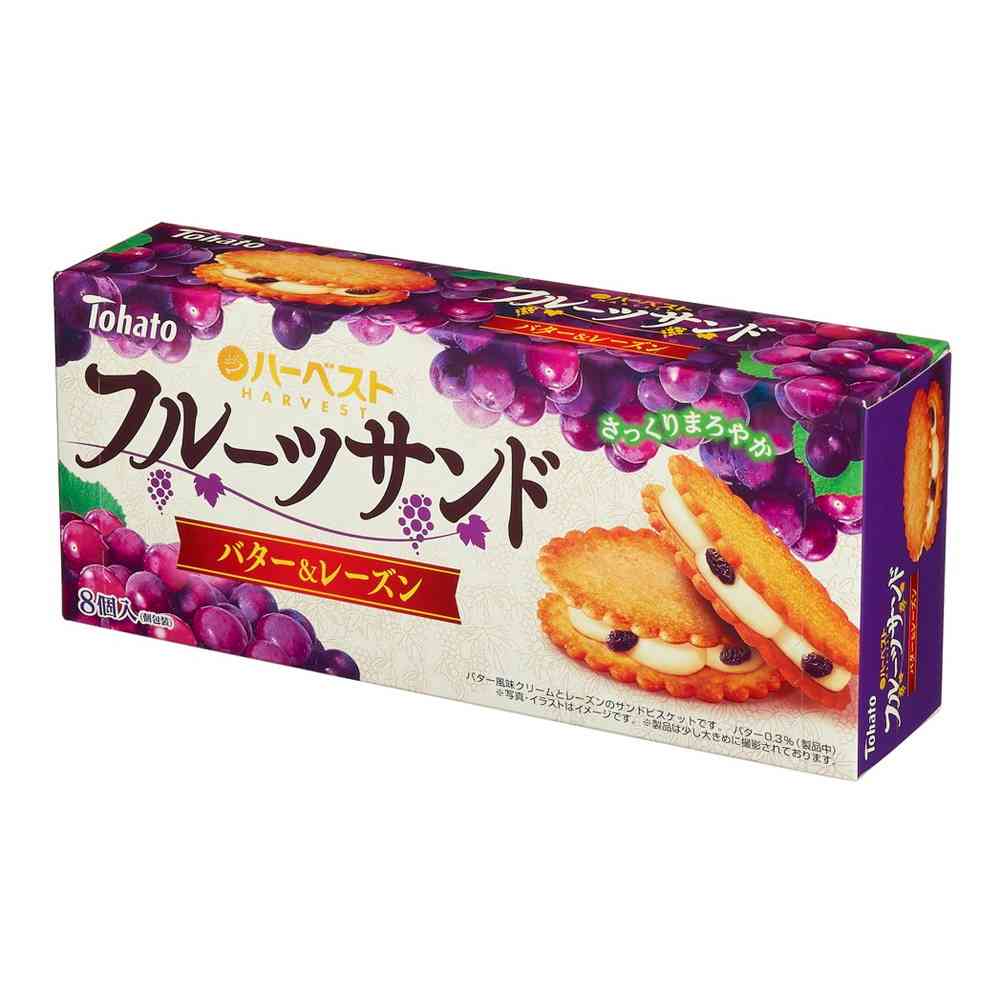 ◆東ハト ハーベストフルーツサンド バター＆レーズン 8個   [6個セット]