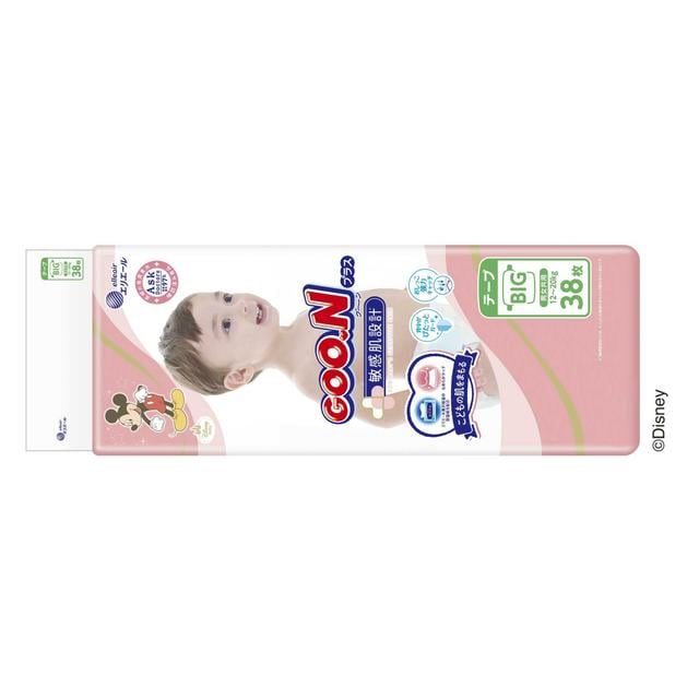 大王製紙 グーンプラス 敏感肌設計 BIGサイズ  38枚   [4個セット]