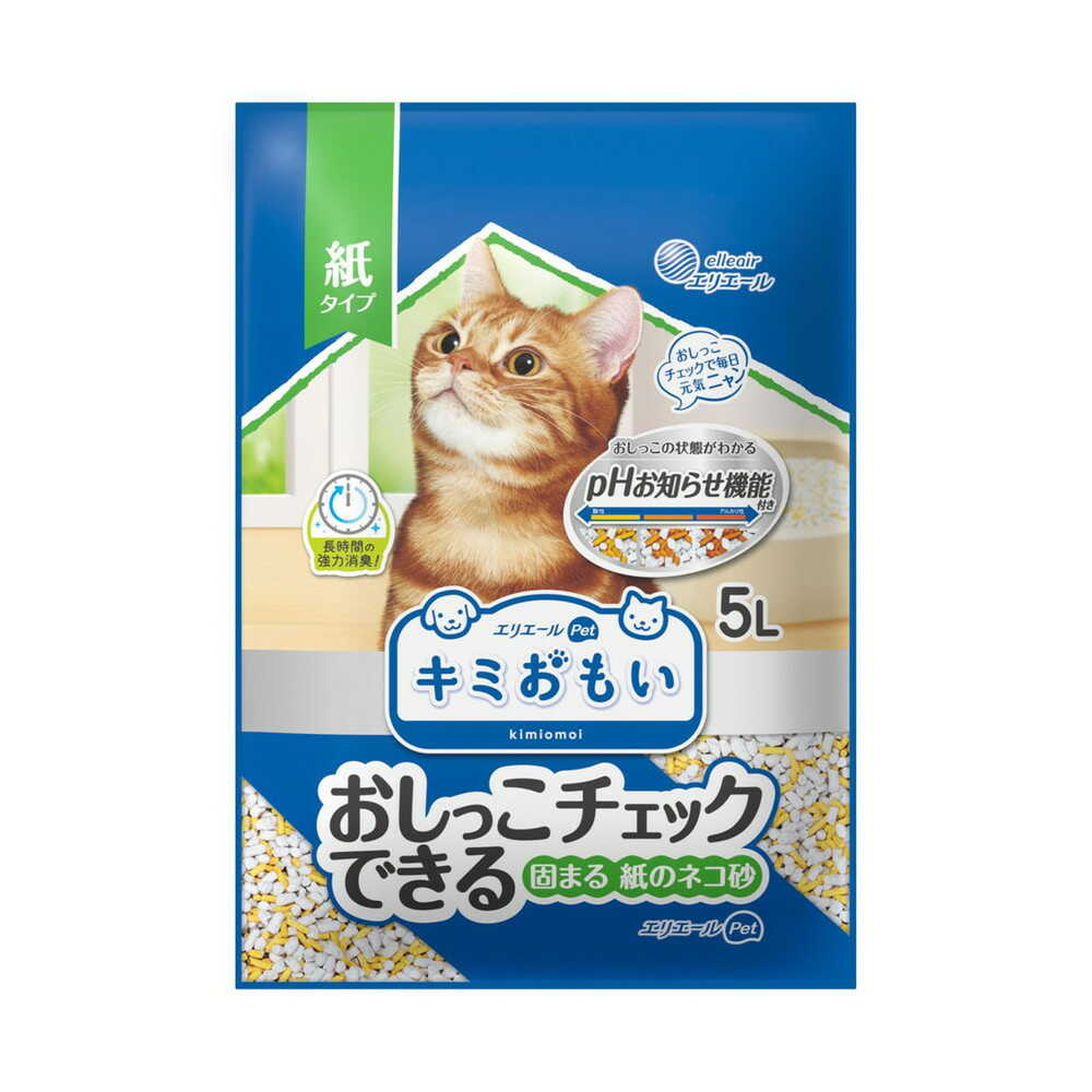 大王製紙 キミおもい おしっこチェックできる 固まる紙のネコ砂 5L