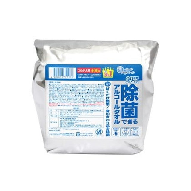 大王製紙 エリエール 除菌できるアルコールタオル 大容量詰め替え 400枚